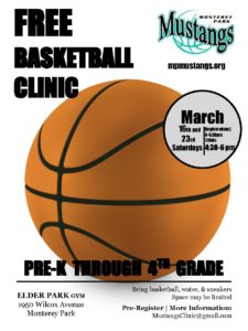 Mustangs Free Basketball Clinic @ Elder Park Gym
